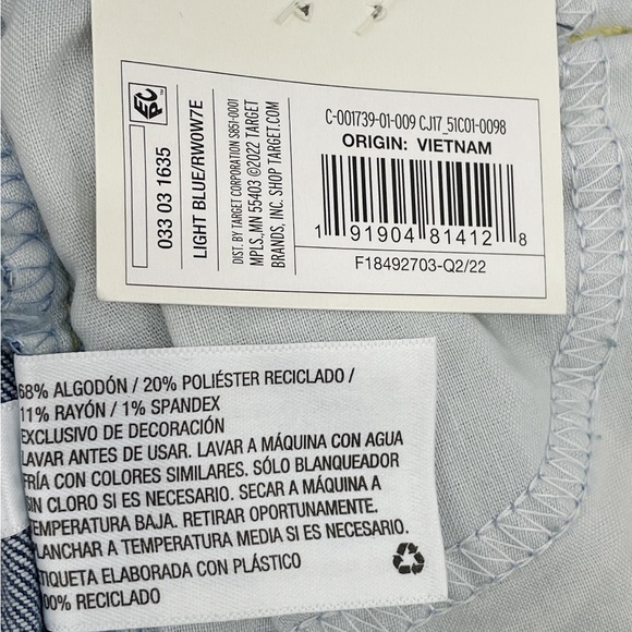 Cat & Jack Toddler Girls Shorts with Adjustable Waist Light Blue, 3T - Picture 5 of 5